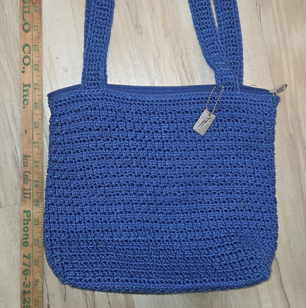Buy One Get One Half Off.  Jacqueline Ferrar Blue Crochet Shoulder Bag